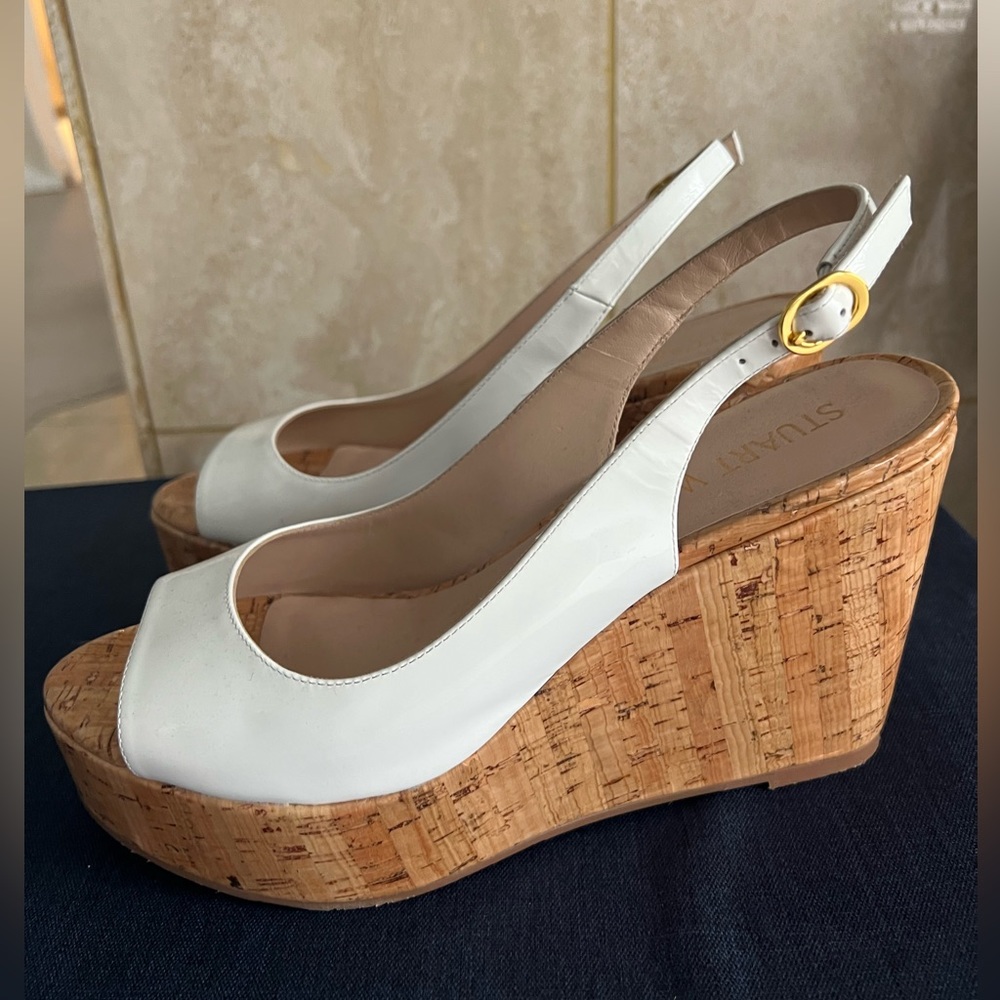 Stuart Weitzman cork wedge sandal size 9.5.  Never worn!
